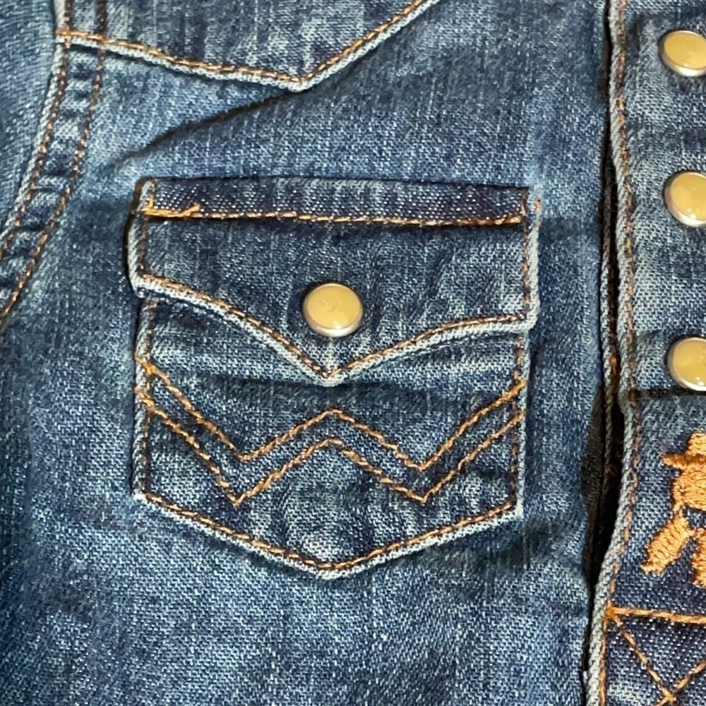 Wrangler Authentics Boys Denim Bodysuit 3-6 Months Denim - Picture 5 of 8
